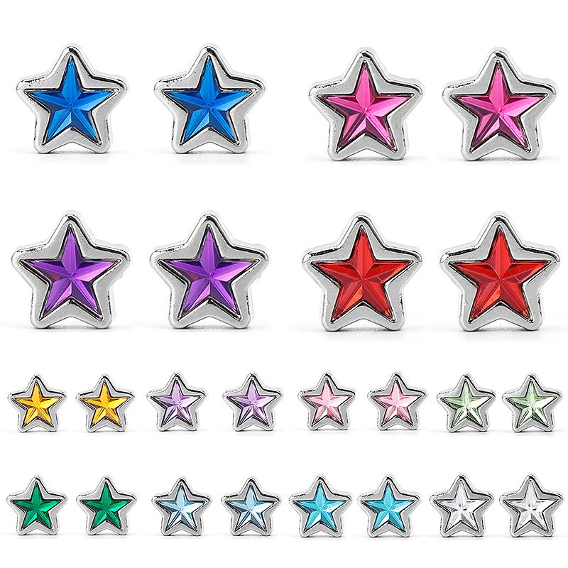 Star Diamond No Tie Shoelaces Colorful Rhinestone Metal Buckle Shoe Laces Flat Elastic Shoelace Kids Adult Sport Cute Shoestring