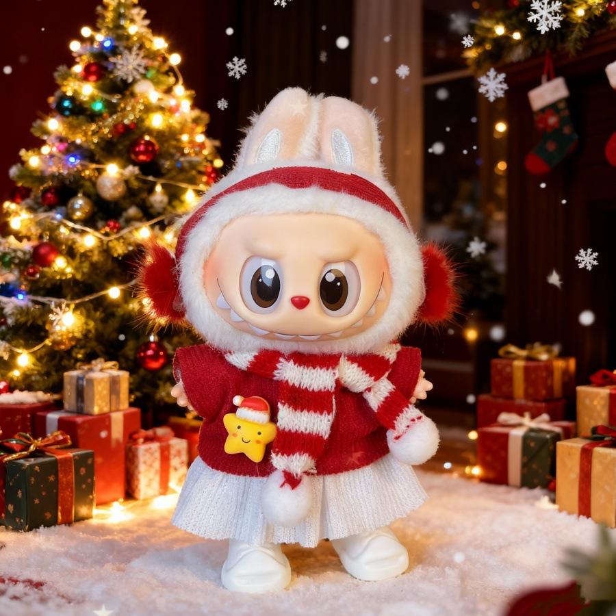 Clothes Only - Suitable for Labubu Baby Clothes, One, Two and Three Generations of Labubu Pendant Dolls Can Wear Christmas Baby Clothes Set
