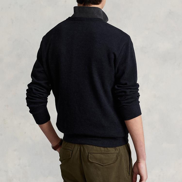 Polo Ralph Lauren Solid Color Crew Neck Casual Pullover Sweatshirt Men Sweatshirt Black MNPOKNI16821791-001