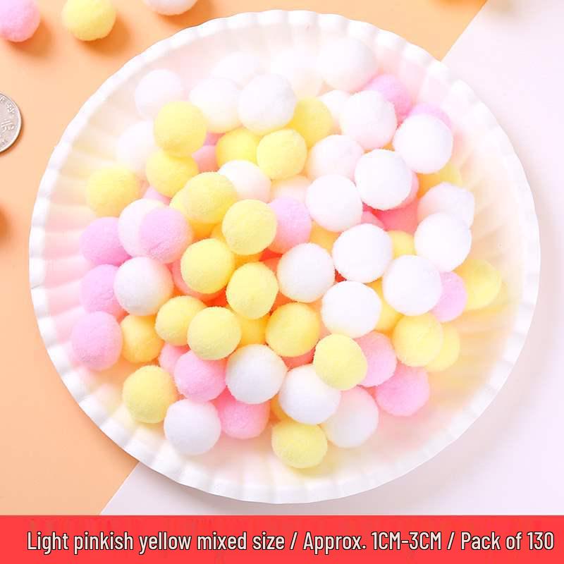 Mixed Color Fluffy Pom Poms: High Elasticity Handmade Plush Balls for DIY Decorative Accessories