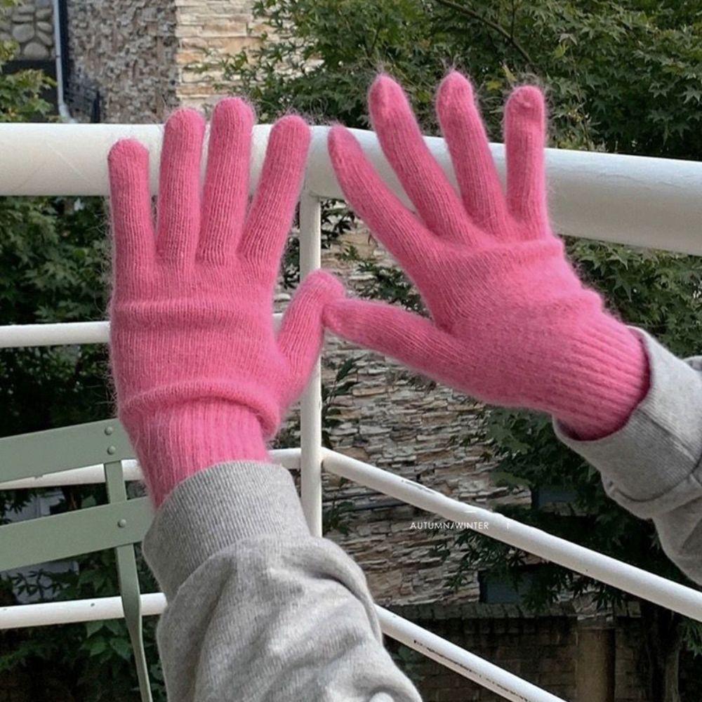 Faux Fur Long Rabbit Fur Gloves Warm Winter Women Gloves Breathable Full Finger Mittens Gift