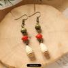 Retro Handmade Plant Fruit Earrings Pine Cone Literature and Art Chinese Medicine Dried Fruit Niche Creative Earrings Women