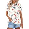 Women's Fashion Casual Floral Print Button Down Top, Short Sleeve, Lapel Collar with Side Slits, for Summer, , Beach, Daily Wear, and Parties