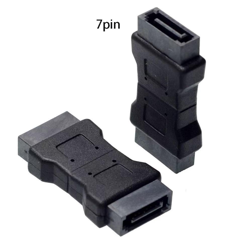 7Pin SATA Male to Male Converter for Computer PC Data Converter Plug Adapter Straight Angle 7P Serial ATA Jack Connector Coupler