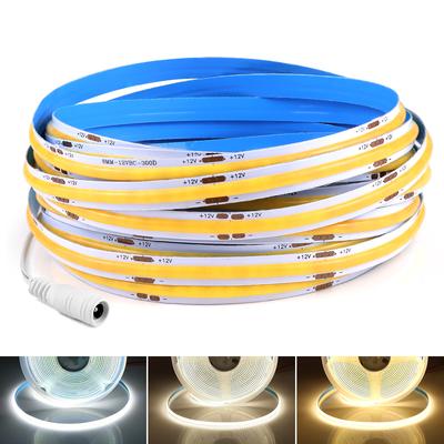 Tiras de LED COB DC 5V 12V 24V Dimerizáveis Lineares 5M FCOB 320LEDs/M Fita LED Flexível 3000K/4000K/6500K Para Decoração de Ambientes