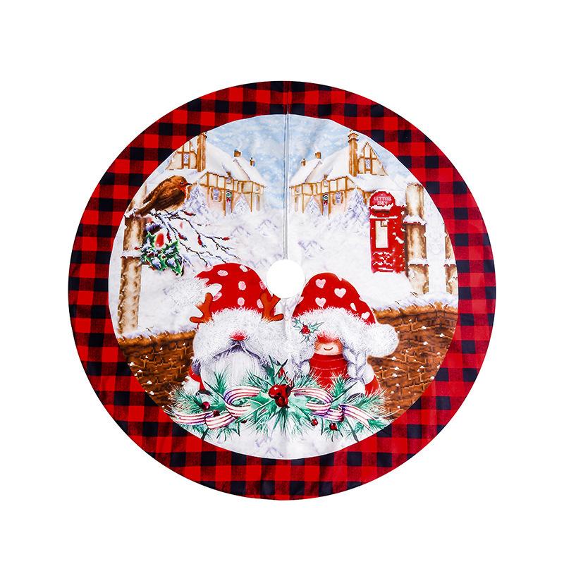 Christmas Red And Black Plaid Christmas Tree Skirt Christmas Apron Christmas Stockings Tablecloth Set Home Decorations