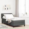 Lit Sommier Tapissier vidaXL Avec Matelas Gris Foncé 100x200 Cm Tissu 3340011