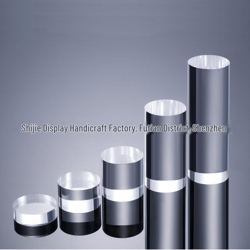 

Transparent Acrylic Cylinder Jewelry Display Stand 2cm Height