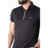 Men's Black Premium Zipper Detailed Polo Neck T-shirt
