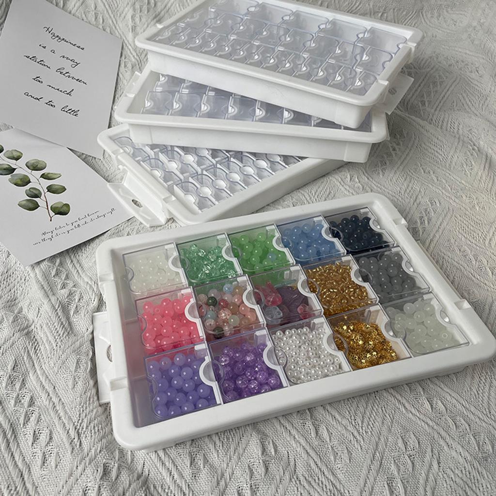 Versatile Bead Sorting Container Accessory with Secure Lids for Craft Enthusiasts Clear Storage Case Organization