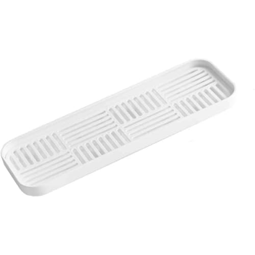 SwPotato ZYVAHEHP Kitchen Drainer Tray, White, Drainage Rack, Tray Drainer, Cup Holder Stand, 30 X 10 X 3 Cm