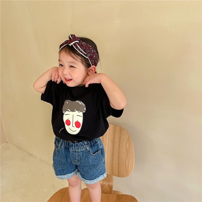 Jiaye Tongpin 2024 Kids' Summer Printed Short Sleeve T-Shirt - Fashionable and Cute Top for Boys and Girls