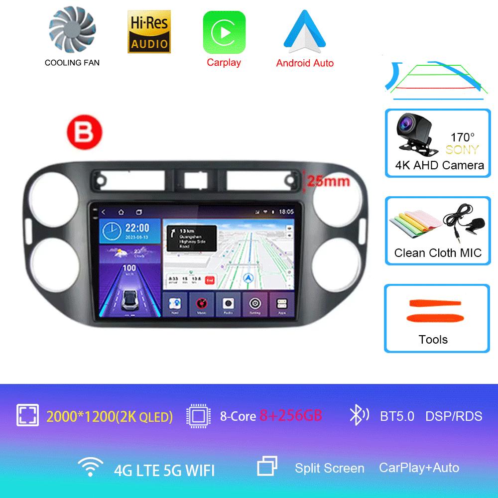 Car Radio Android 14 For VW Volkswagen Tiguan 1 NF 2006 - 2016 Wireless Carplay Auto Multimedia Video Player 4G GPS Head Unit BT