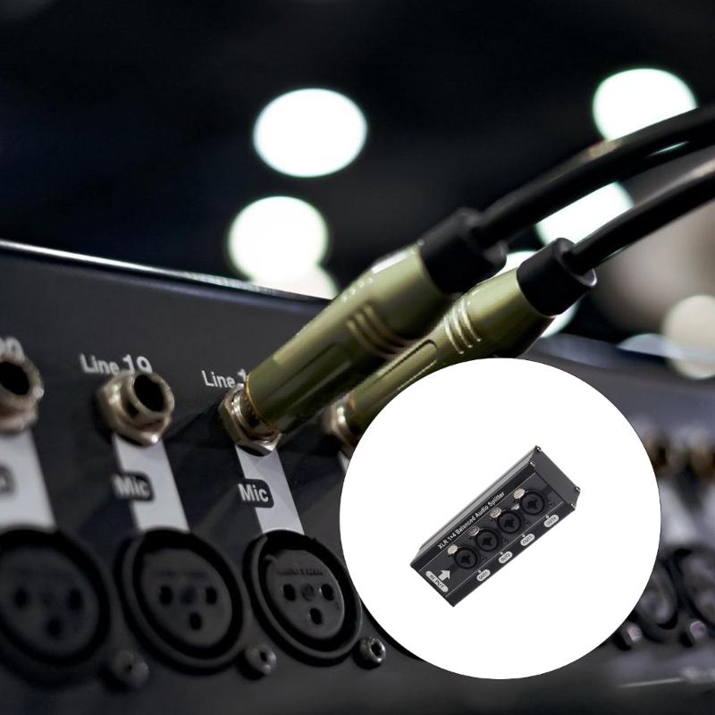 6.5mm 1 In 4 Out 3Pin Splitter Box Professional Distribution Ground Distribution Box 1 to 4 Splitter Studio Equipment
