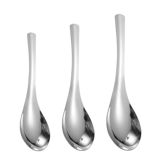 Stainless Steel Dinner Spoons Large Dessert Teaspoon with Round Edge Metal Cutlery for Home Kitchen Restaurant