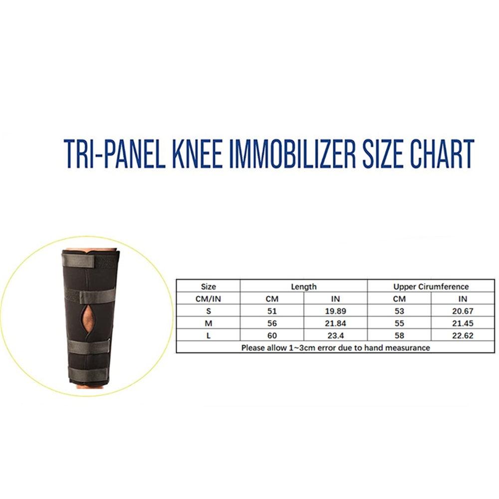 1Pcs Tri-Panel Knee Immobilizer Full Leg Brace Support Aluminum Alloy Straight Knee Splint for Knee Protector Fracture Stabilizer