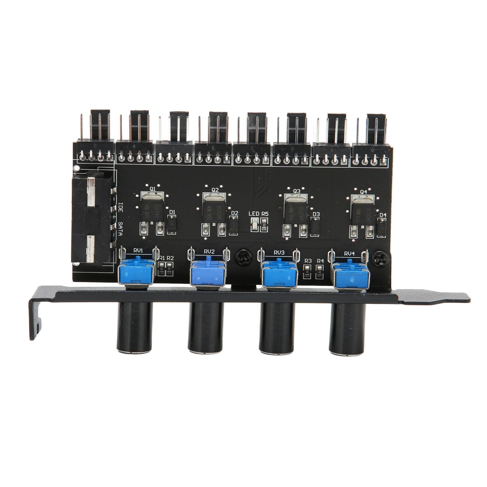 

PC Fan Hub 4 Knob 8 Channels 4PIN Interface 72W PCI Bracket Cooling Fan Speed Controller For CPU Chassis HDD VGA PWM