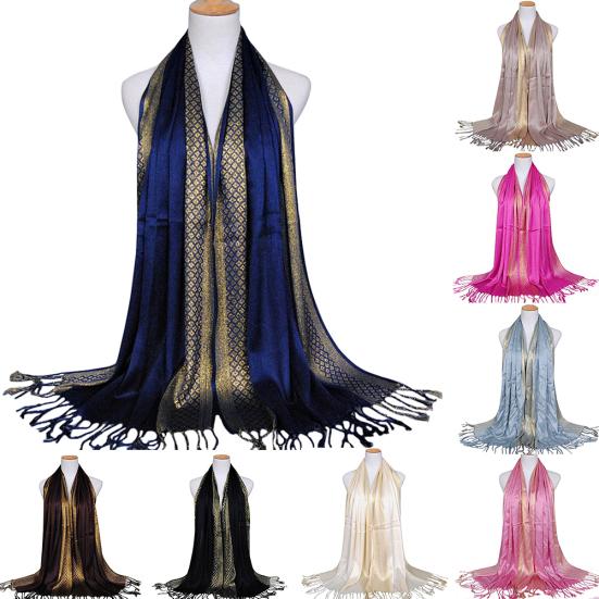 Fashion Women Muslim Long Soft Cotton Shawl Luxury Scarf Tassel Stole Wrap