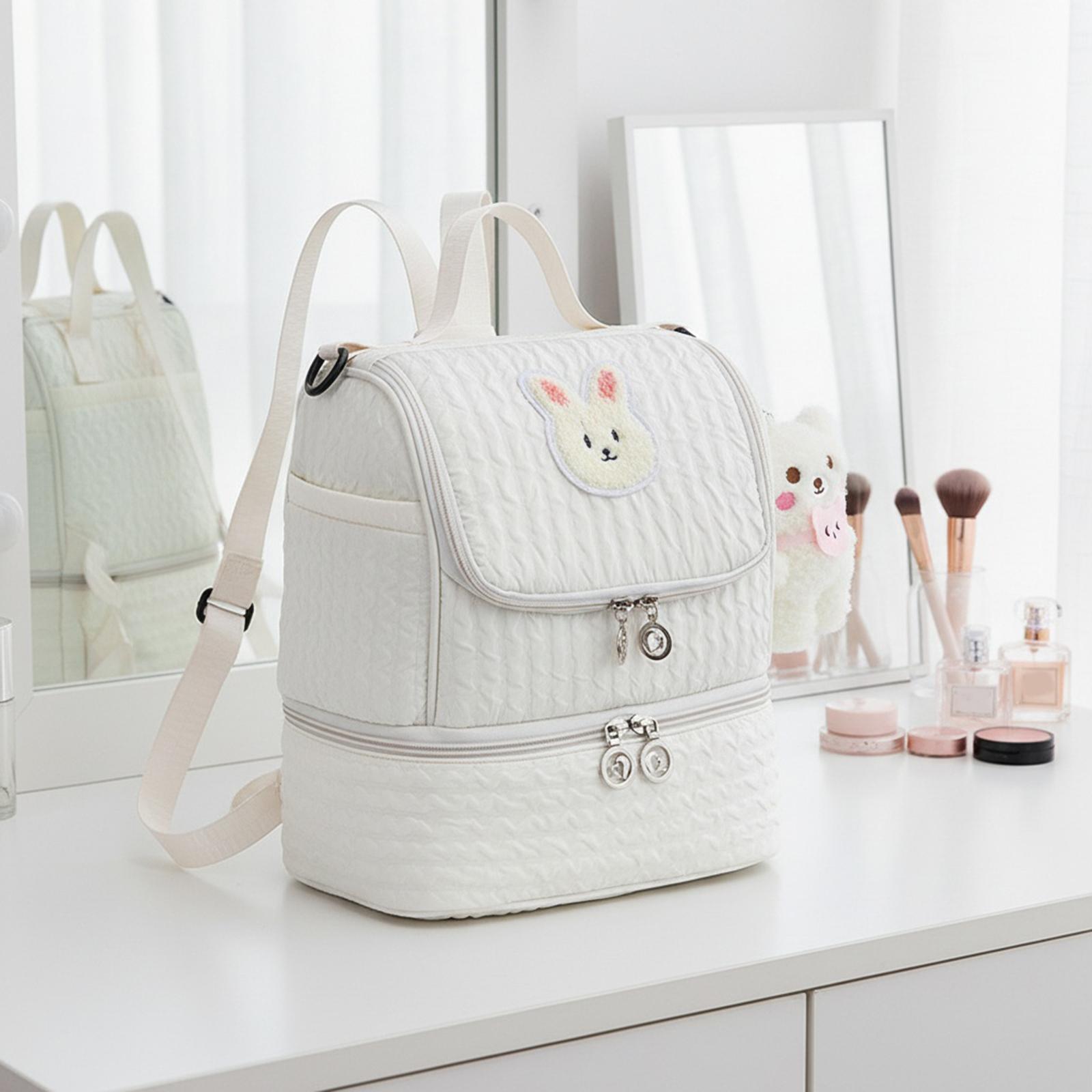 

Nylon Backpack Multifunction Baby Bag Adjustable Strap Multifunction Large Capacity Diaper Bag with Zipper for Mom and Dad білий