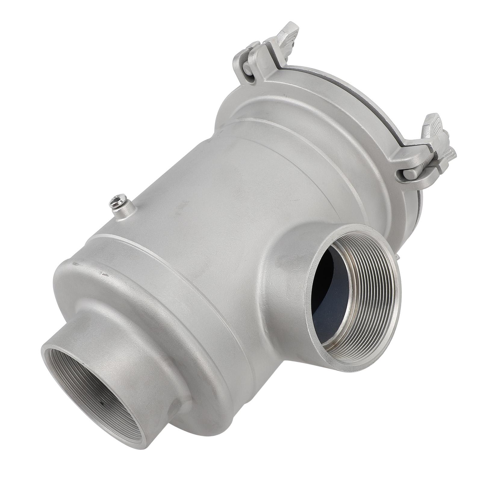 Water Strainer for Boat 316 Stainless Steel Bottom Inlet Side Outlet Seawater Filter Strainer for Marine Hardware
