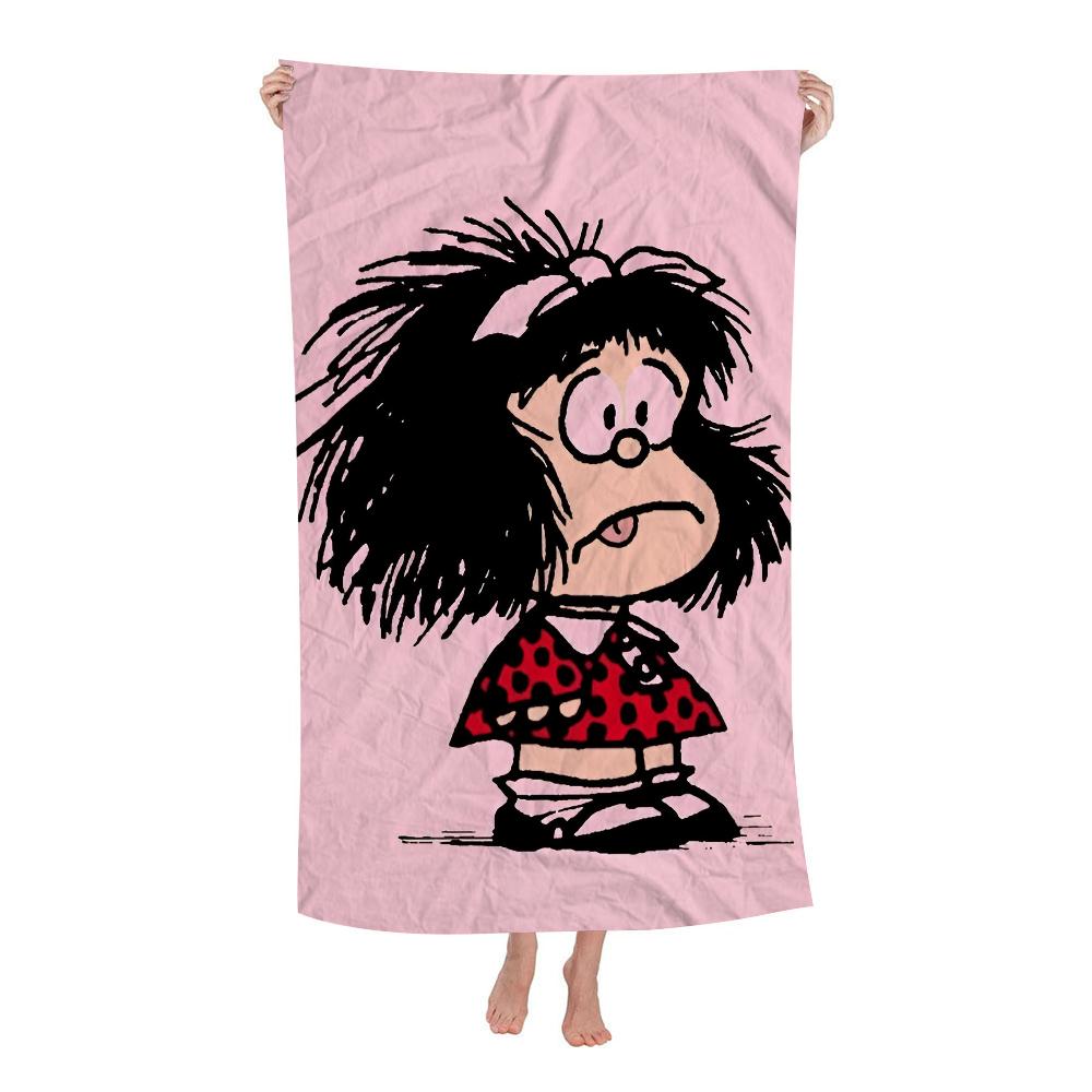 Argentina Quino Mafalda Girl Big Microfiber Beach Towels Quick Dry Towel Sand Beach Towels Pool Towel for Travel Swim Pool Yoga