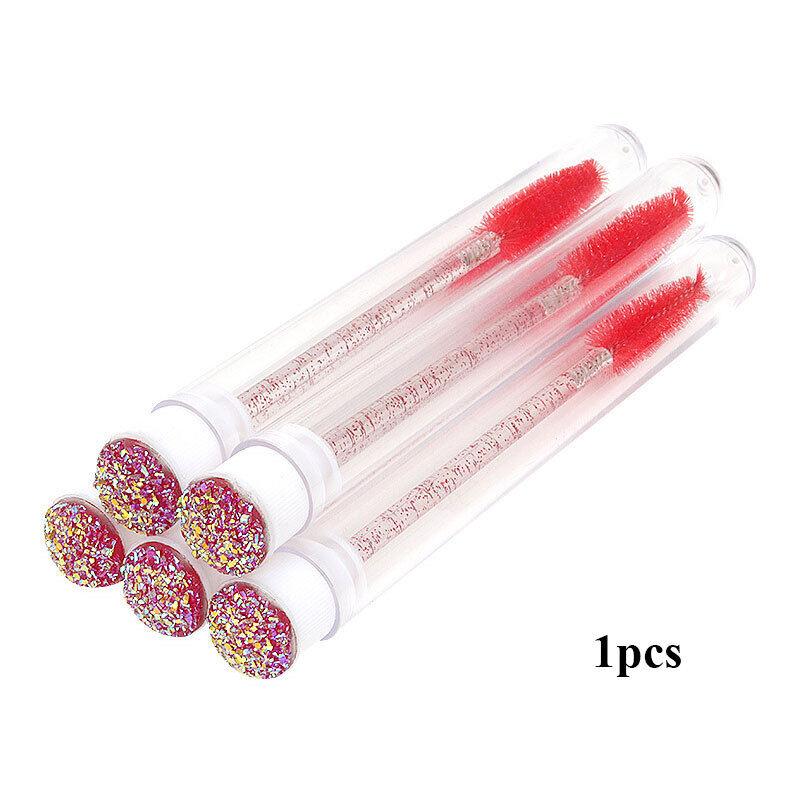 3pcs Eyelash Eyebrow Brush Mascara Wands Diamond Tube Crystal Handle Lash Applicator+