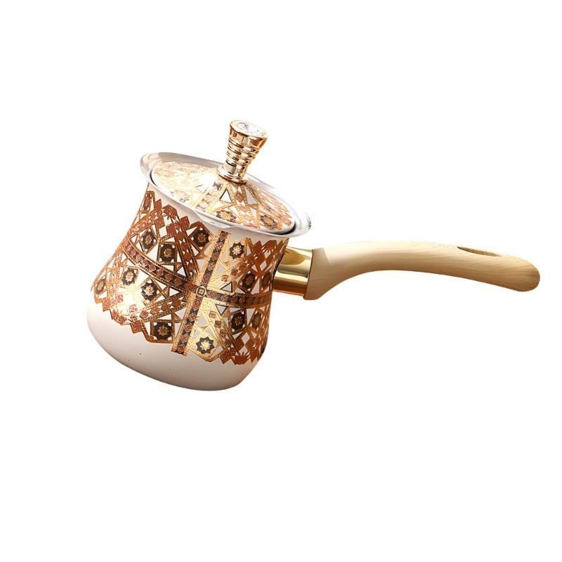 Rustproof Turkish Coffee Pot With Comfortable Wooden Handle Quick Brewing Design For Home Office