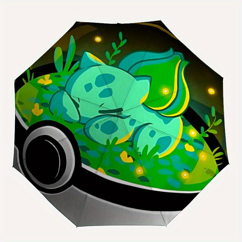 

Pokeball Bulbasaur Automatic Folding Cute Windproof Umbrella with Sturdy Iron Frame, Portable Compact Travel Umbrella All-Season Use Parties005