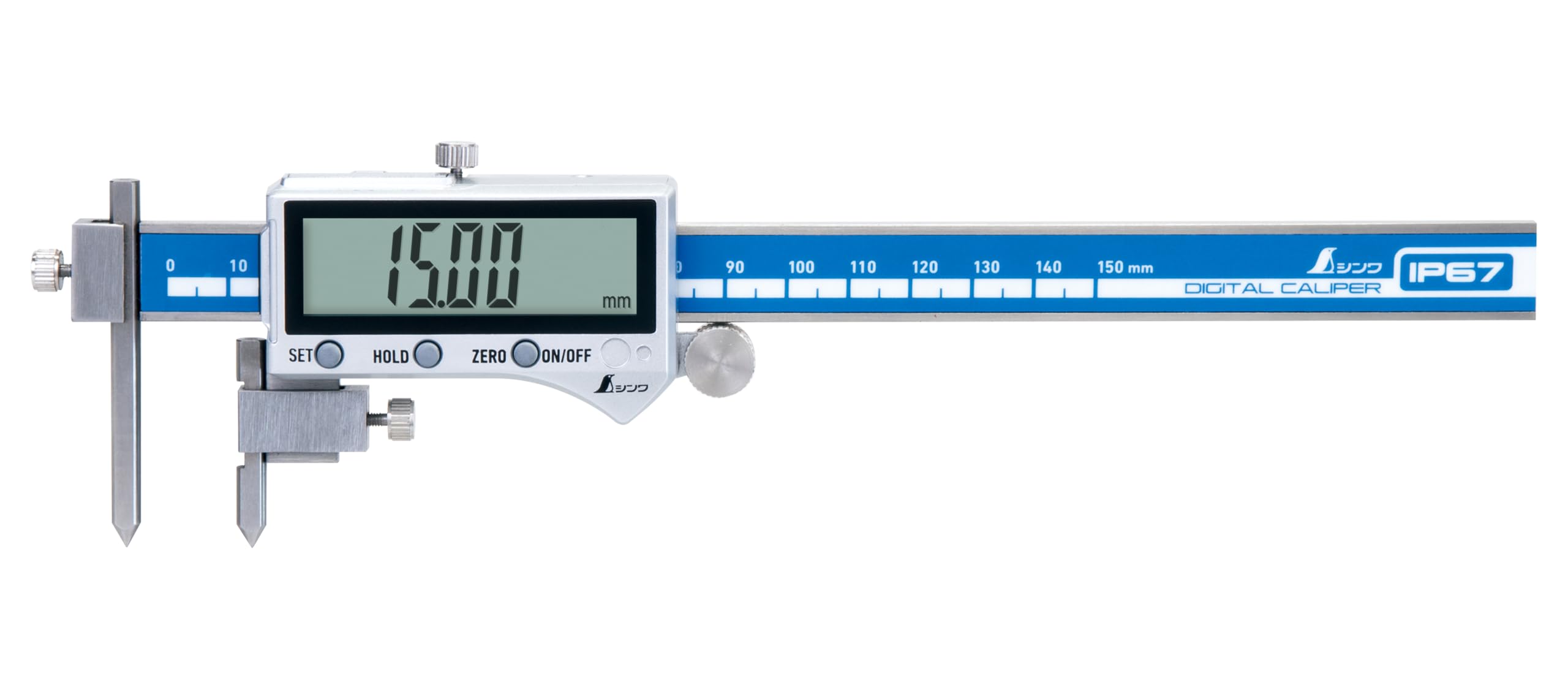 Shinwa Sokutei Digital Hole Pitch Dustproof and 19832 Caliper, Measurement, 5.0, 150mm, Waterproof,