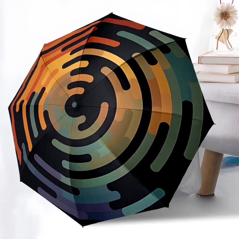 1pc Spiral Pattern Automatic Open 8-Rib Windproof Umbrella, Travel & Commuting, Suitable for All Seasons