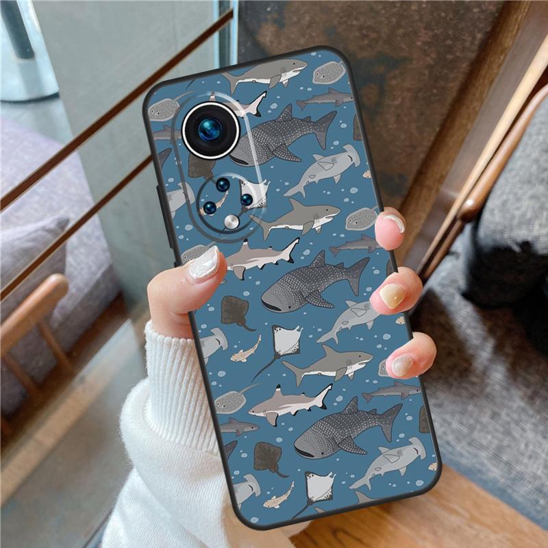Whale Sharks Fish For Honor Magic 8 Pro 5 6 7 Lite Case Cover For Honor 90 70 50 400 200 X8a X8b X9a X9b X9c