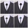 Men's European & American Style Bolo Tie, Gemstone Bow Tie, Crystal Flower Vintage Necklace