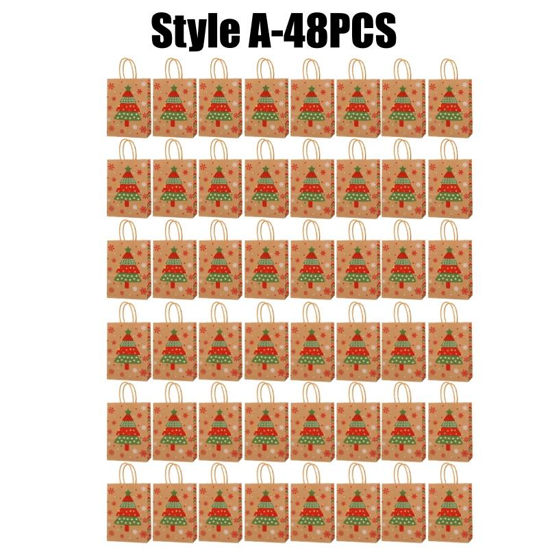 Christmas Gift Bags Holiday Party Favor Bags with Handles for Candy Treats Presents Xmas Decorations Festive Designs  for Home