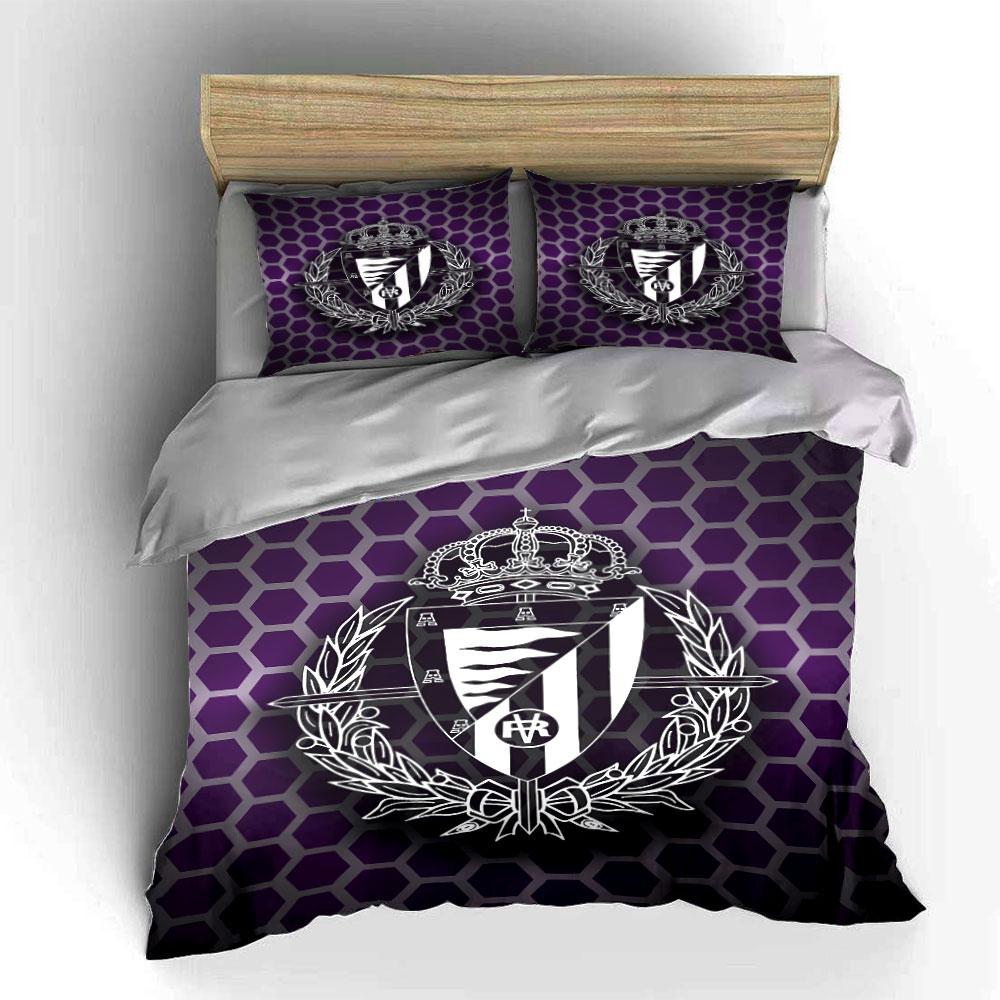 Purple Hexagon Crown Crest Set Bedding Duvet Cover Set Duvet Cover Pillowcases (1 * Duvet Cover 2 * Pillowcases, without duvet insert)