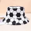 Cappello a Secchiello Stampato con Motivo Calcio Primavera ed Estate Outdoor Pieghevole Parasole Cappello Parasole