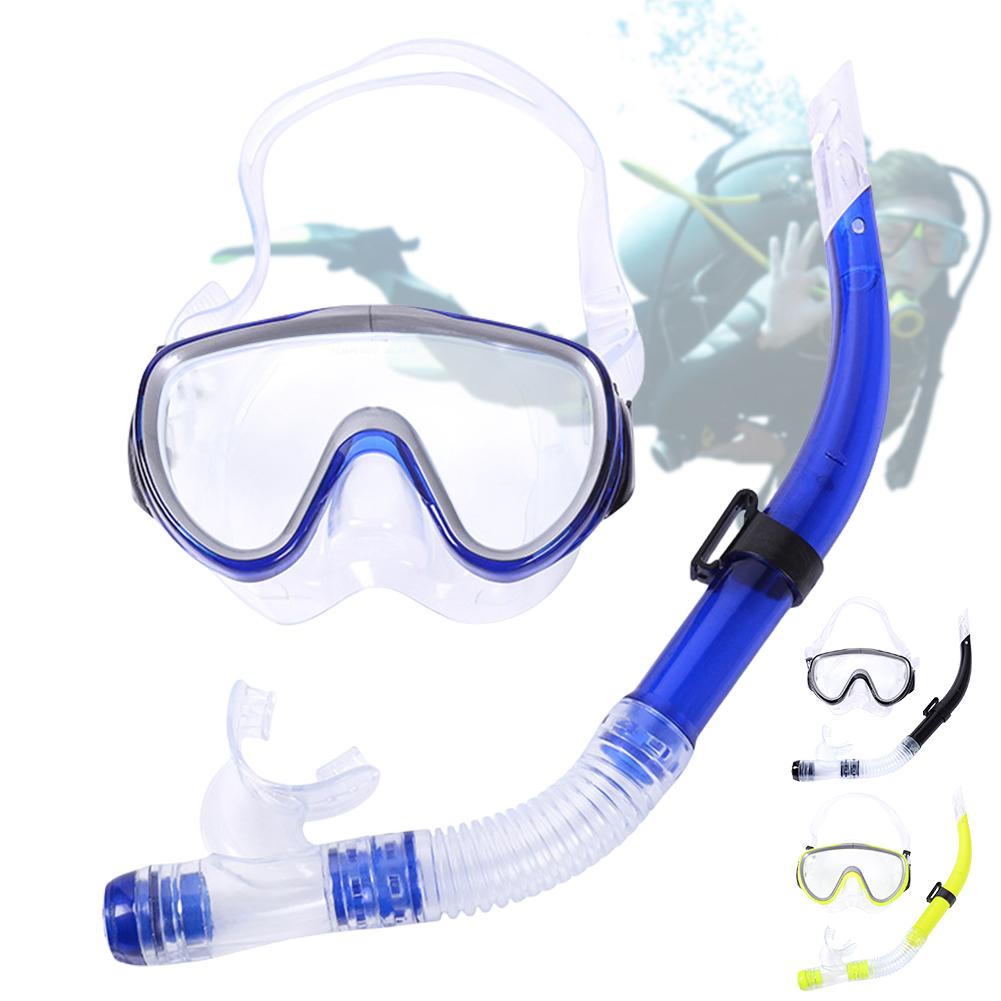 Diving Mask & Snorkel Set Adjustable Swim Goggles No Leakage Diving Snorkel Tube Anti-Fog for Scuba Diving
