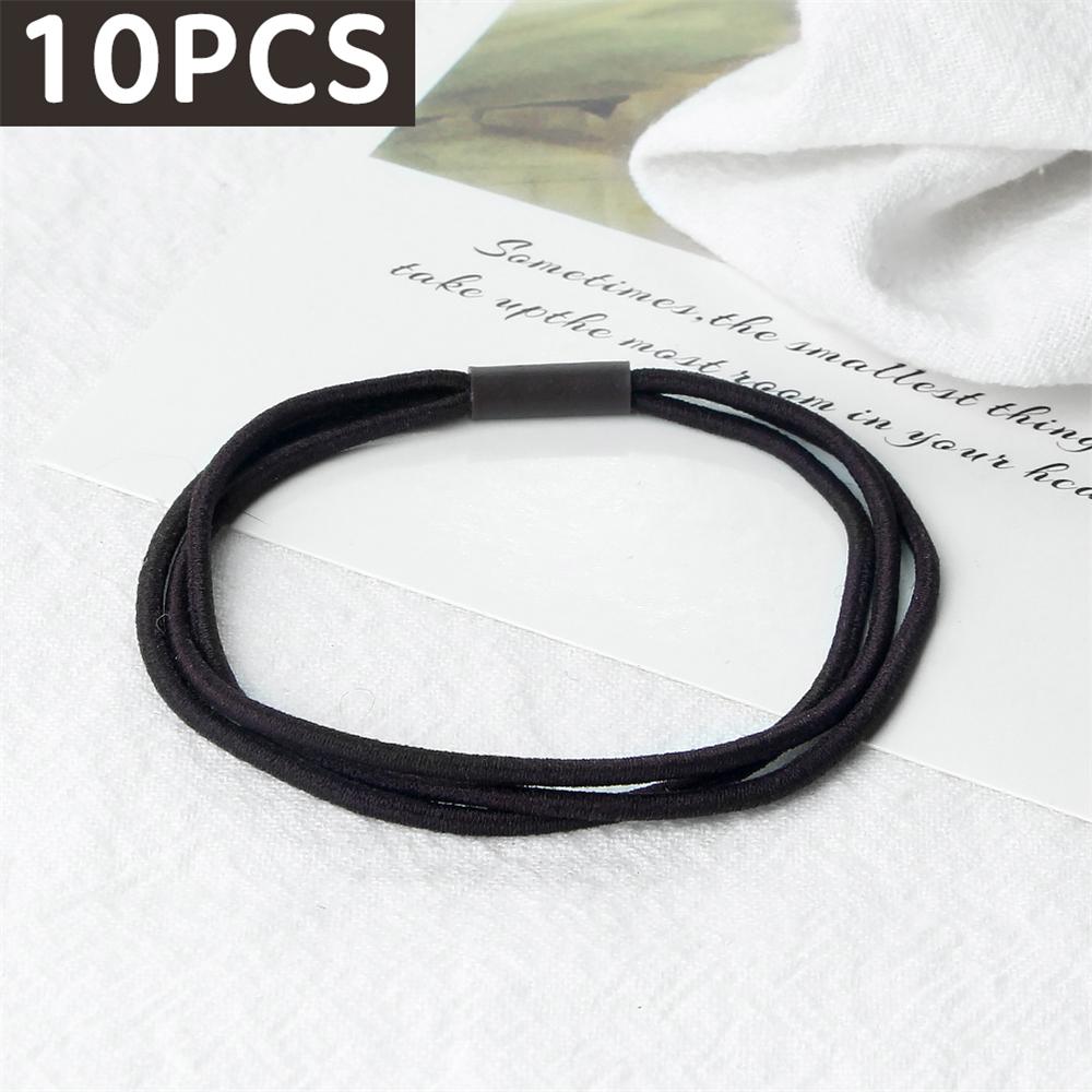10pcs Simple Multi Loop Hair Bands Women Basic Solid Color Rubber Band Hair Accessories Headband Holder Scrunchies Gift for Girl