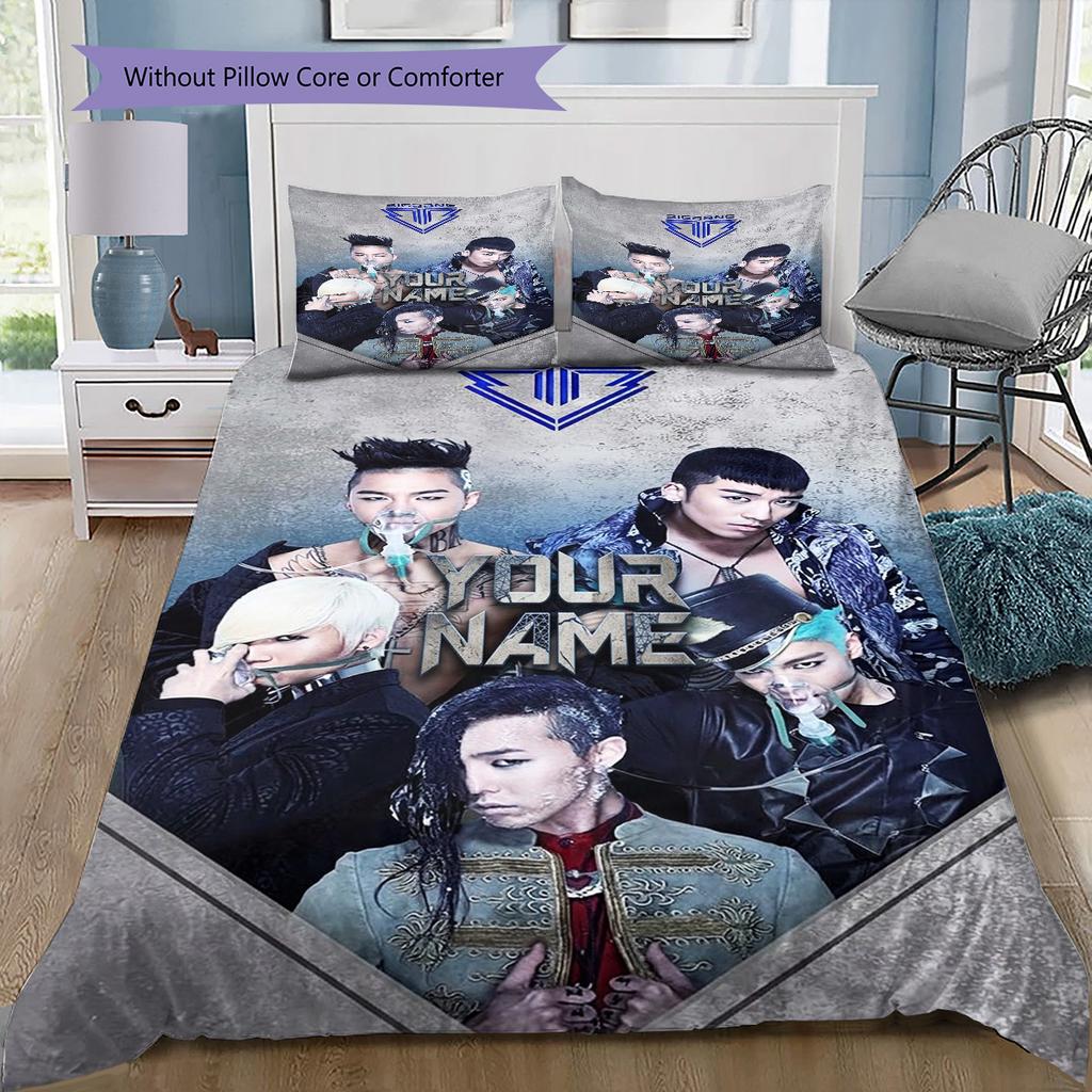 Big Bang Forever Custom Name Pattern Bedding Quilt Set Quilt Cover Pillowcase Home Birthday Gift(1 * duvet cover + 2 * pillowcase, without core)