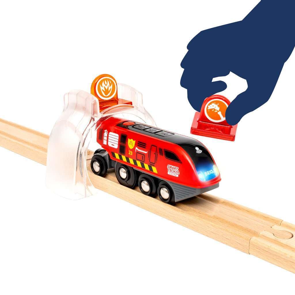 BRIO Smart Tech Sound Rescue Set 36004 [41 Pieces] (Electric Train Toy with Wooden Tracks) Ages 3 and Up