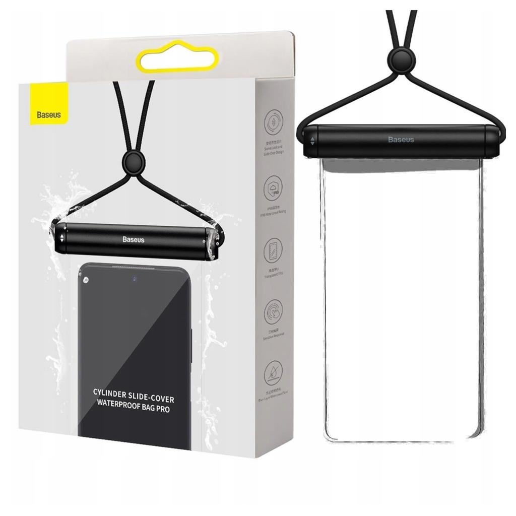 Universal Waterproof Case Baseus Cylinder For Smartphones (Black)