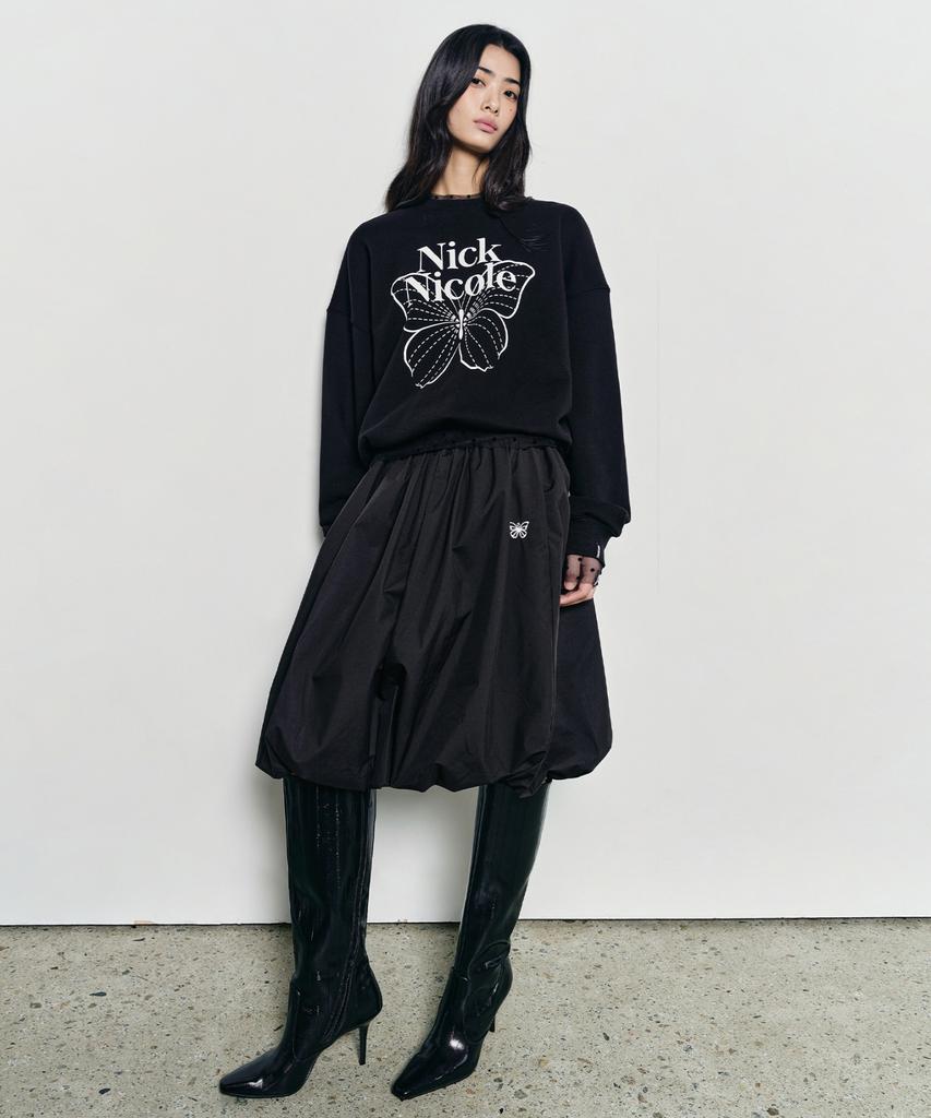 Nigaennikol Butterfly Volume Balloon Skirt_Black