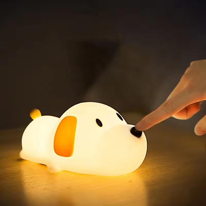 Cute Mini Silicone Kids Night Light Dimmable Duck Clapping Rechargeable Touch 7-Color Eco-Friendly Nursery Bedside Halloween