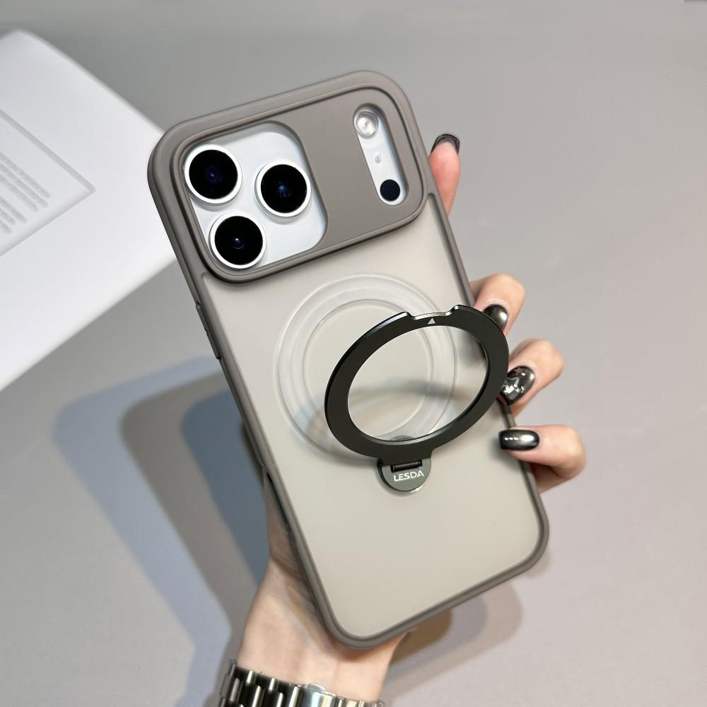 Rotating Bracket Phone Case For Iphone 16 17 Pro Max MagSafe Magnetic PC Hard Shell Protective For Iphone Air Acrylic Back Cover