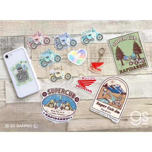Happy Danby x Super Cub Acrylic Keychain Logo Character Sanrio Super Cub Honda Cute Collaboration Brand GS Official Merchandise LCK061