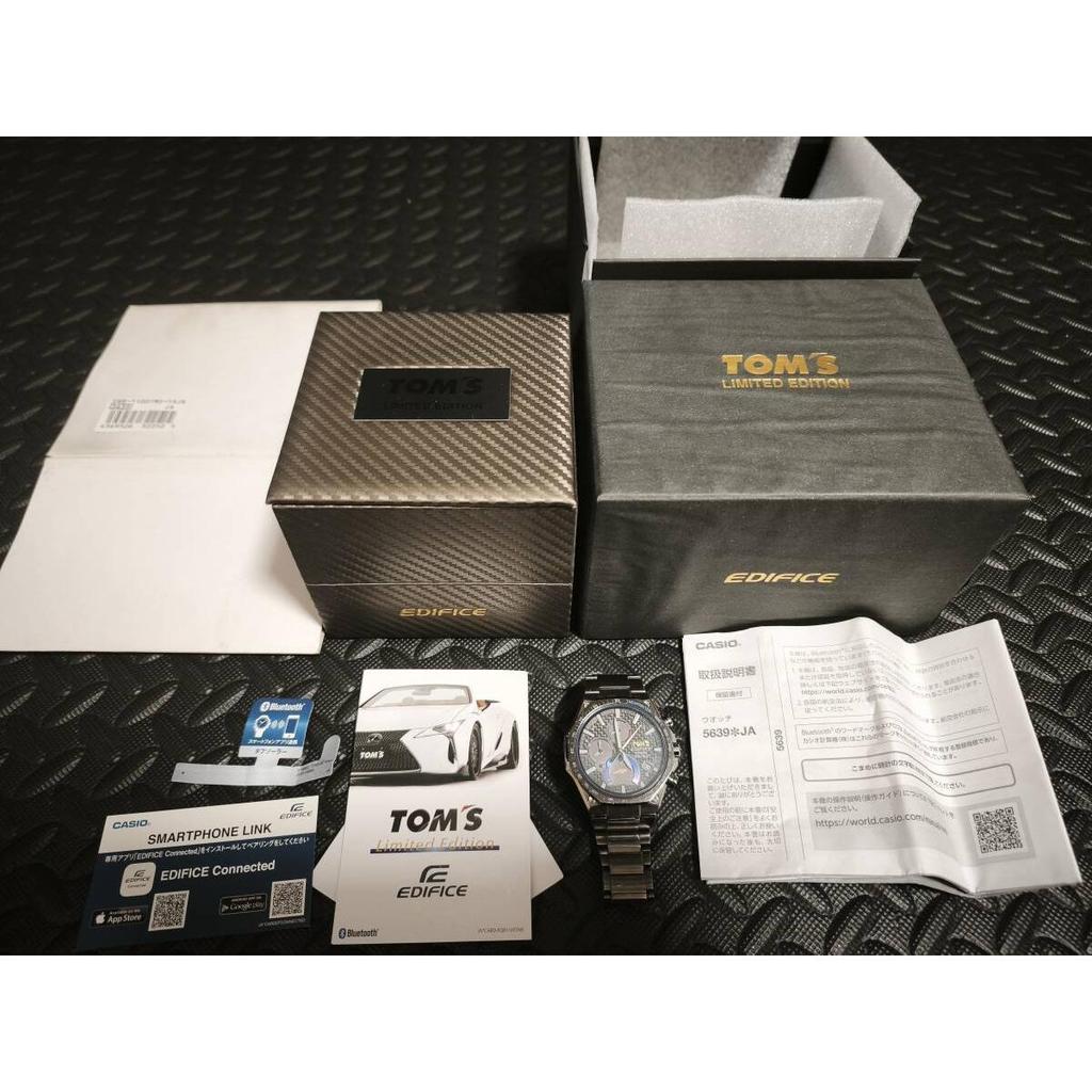 Used [Super rare!! Limited item!! Beautiful item!!] EQB-1100TMS Radio Casio Edifice TOM'S EDIFICE CASIO Bluetooth Carbon TOM'S Limited Edition