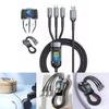 Transparent Fast Charging 3-in-1 Braided Cable With Led Indicator For Huawei Apple Android 100w