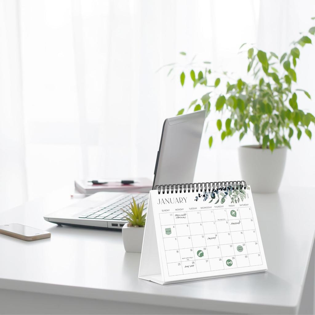 Aesthetic Desk Calendar 2026-2027 - Runs from June 2026 until July 2027 - Beautiful Small 26-27 Flip Desktop Calendar for Easy Organizing