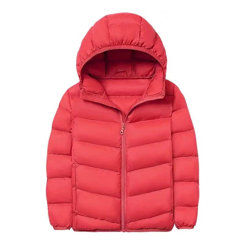 2025 Kids' Lightweight Hooded Down Jacket - White Duck Down for Boys & Girls