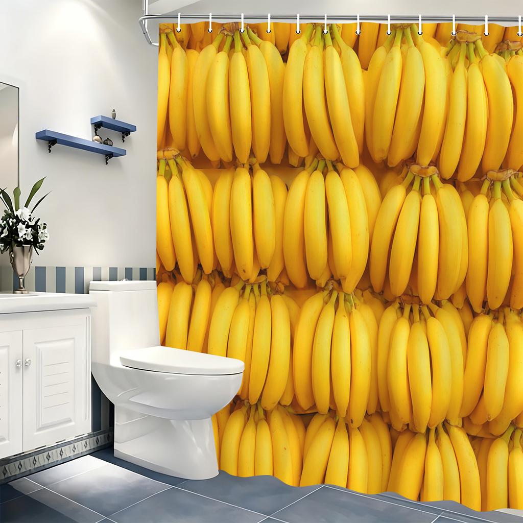 Vivid Patterned Polyester Shower Curtain - Stylish Bathroom Decor, Fun & Trendy Bath Polyester For Home And Hotel Use