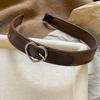 1pc The Colors of Autumn! Coffee Colored Belt Buckle, Heart-shaped Headband, Women's New Headband, Maillard Headband
